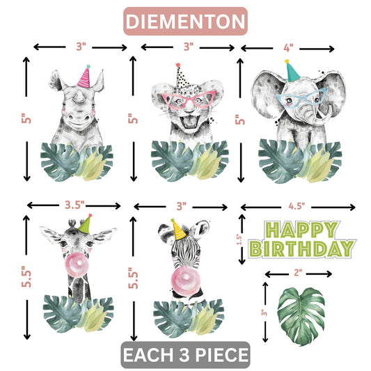 Jungle Safari Cupcake Toppers – 21 Pcs Animal Party Picks for Kids