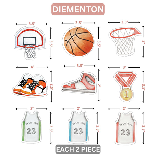 Basketball Cupcake Toppers – 30 Pcs Sports Theme Party Picks