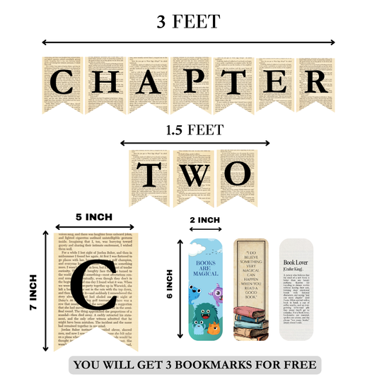 Chapter Two Book Garland Banner – Vintage 2nd Birthday & Storybook Decoration