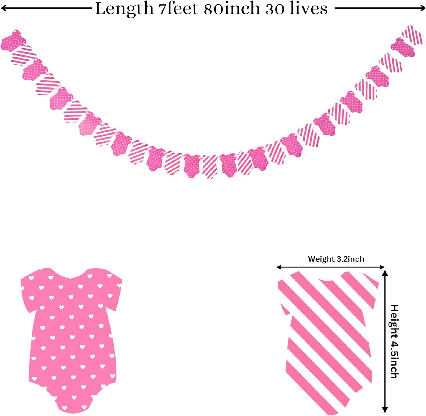 Pink Baby Dress Garland – Baby Shower & 1st Birthday Decoration Banner