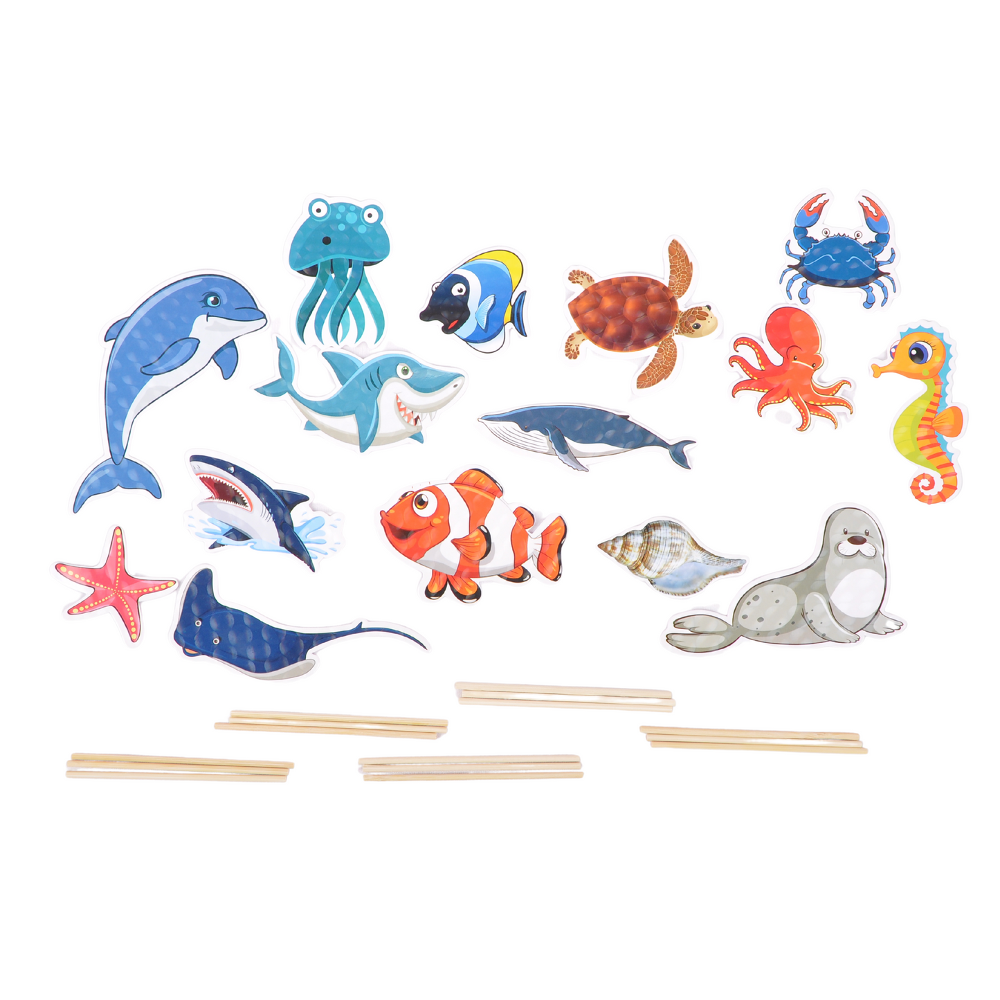 Ocean Animal Cupcake Toppers – 15 Pcs Under the Sea Party Picks