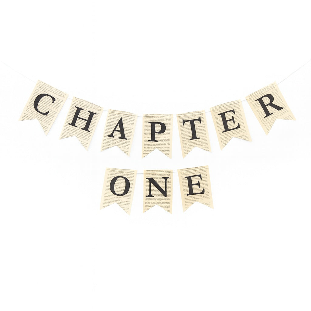 Chapter One First Birthday Banner – Vintage Storybook Garland for Baby