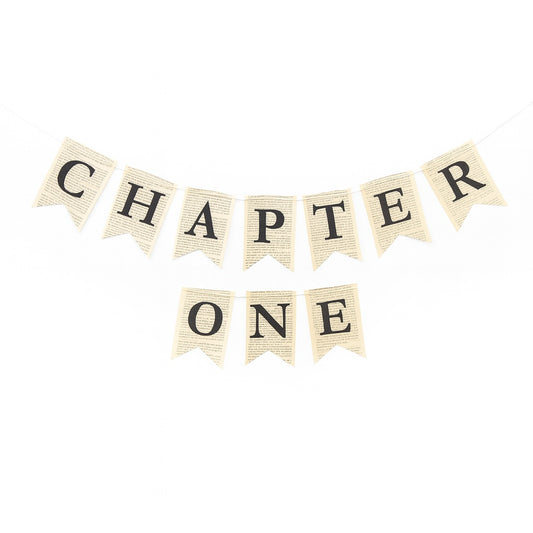 Chapter One First Birthday Banner – Vintage Storybook Garland for Baby