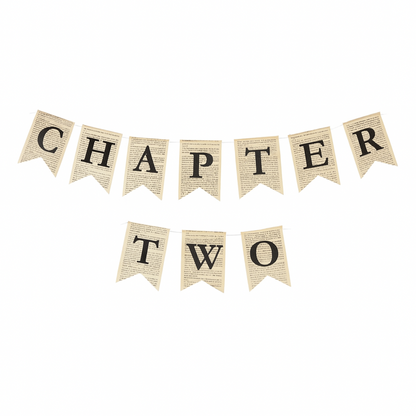 Chapter Two Book Garland Banner – Vintage 2nd Birthday & Storybook Decoration