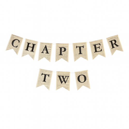 Chapter Two Book Garland Banner – Vintage 2nd Birthday & Storybook Decoration