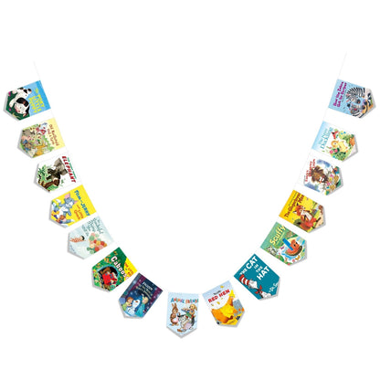 Kids Book Banner Garland – 7 Ft Storybook Pennant for Classroom & Party Decor