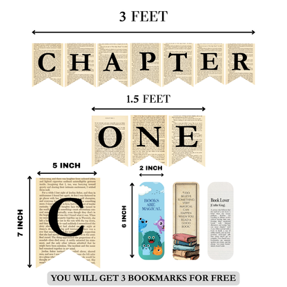 Chapter One First Birthday Banner – Vintage Storybook Garland for Baby