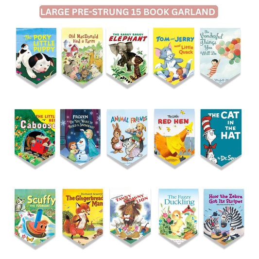 Kids Book Banner Garland – 7 Ft Storybook Pennant for Classroom & Party Decor