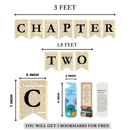 Chapter Two Book Garland Banner – Vintage 2nd Birthday & Storybook Decoration