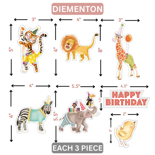 Jungle Safari Cupcake Toppers – 21 Pcs Animal Picks for Kids Party