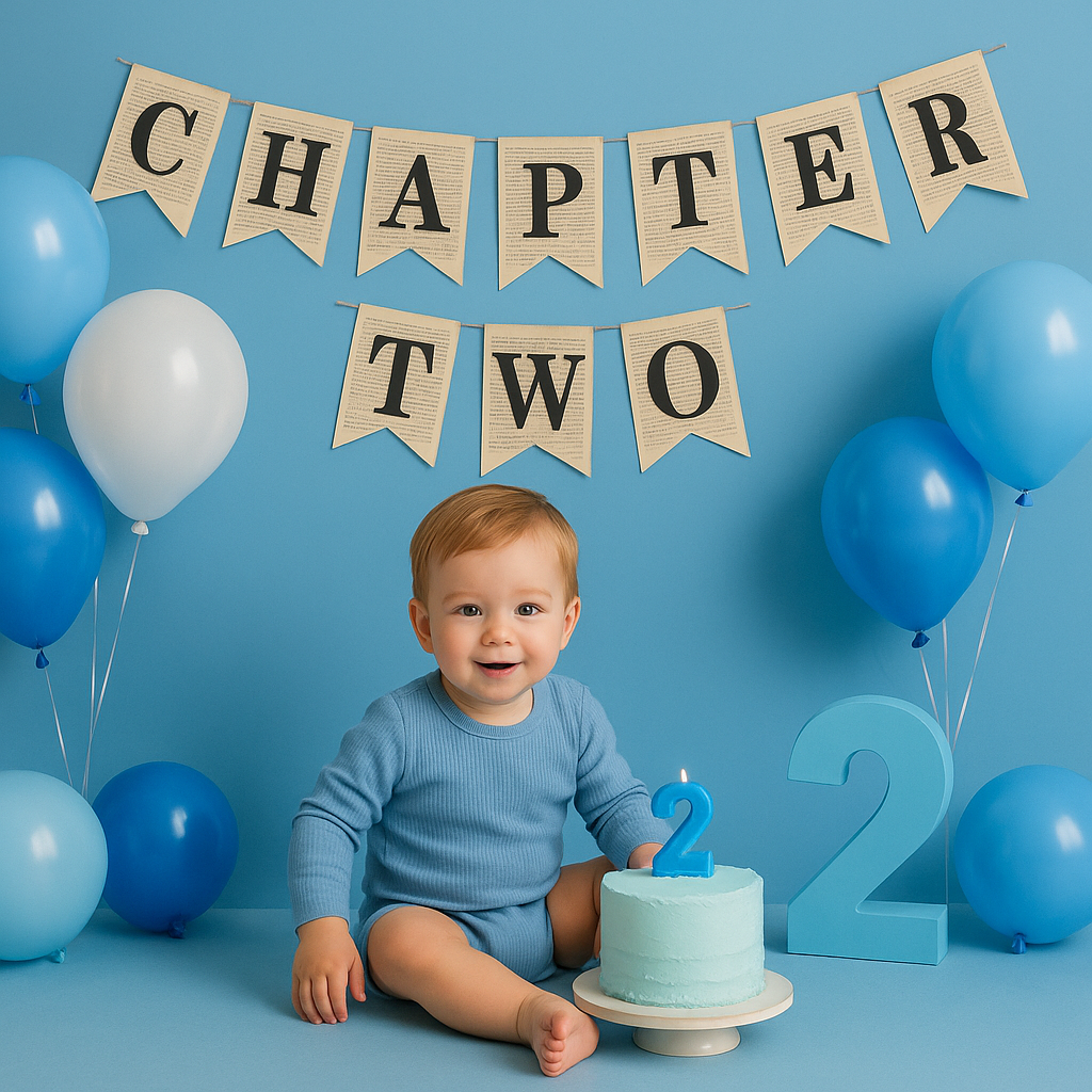 Chapter Two Book Garland Banner – Vintage 2nd Birthday & Storybook Decoration