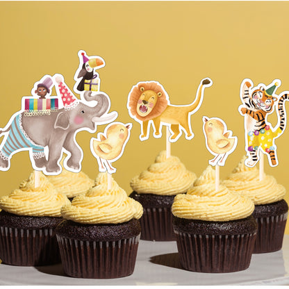 Jungle Safari Cupcake Toppers – 21 Pcs Animal Picks for Kids Party