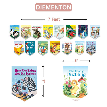 Kids Book Banner Garland – 7 Ft Storybook Pennant for Classroom & Party Decor