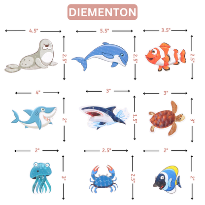 Ocean Animal Cupcake Toppers – 15 Pcs Under the Sea Party Picks