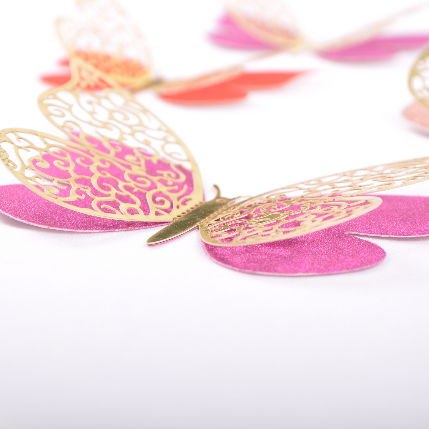 3D Butterfly Wall Decor – 12 Pcs Double-Layer Glitter Butterflies, 3 Sizes