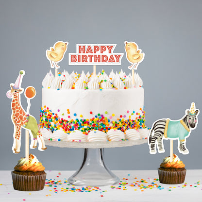 Jungle Safari Cupcake Toppers – 21 Pcs Animal Picks for Kids Party