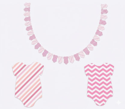 Pink Baby Dress Garland – Baby Shower & Baby Girl Birthday Decoration Banner