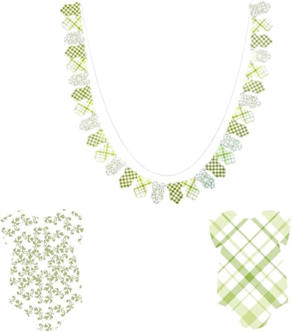 Green Baby Onesie Garland – Baby Shower & Welcome Baby Decoration Banner