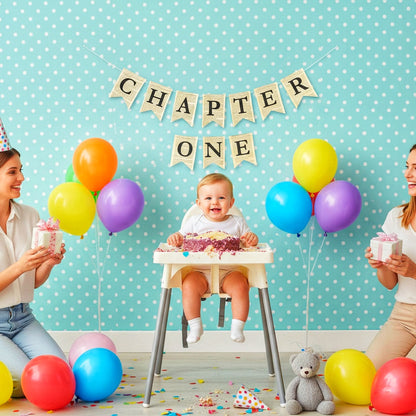 Chapter One First Birthday Banner – Vintage Storybook Garland for Baby