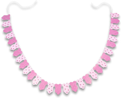 Pink Baby Girl Onesie Garland – Baby Shower & Birthday Decoration Banner