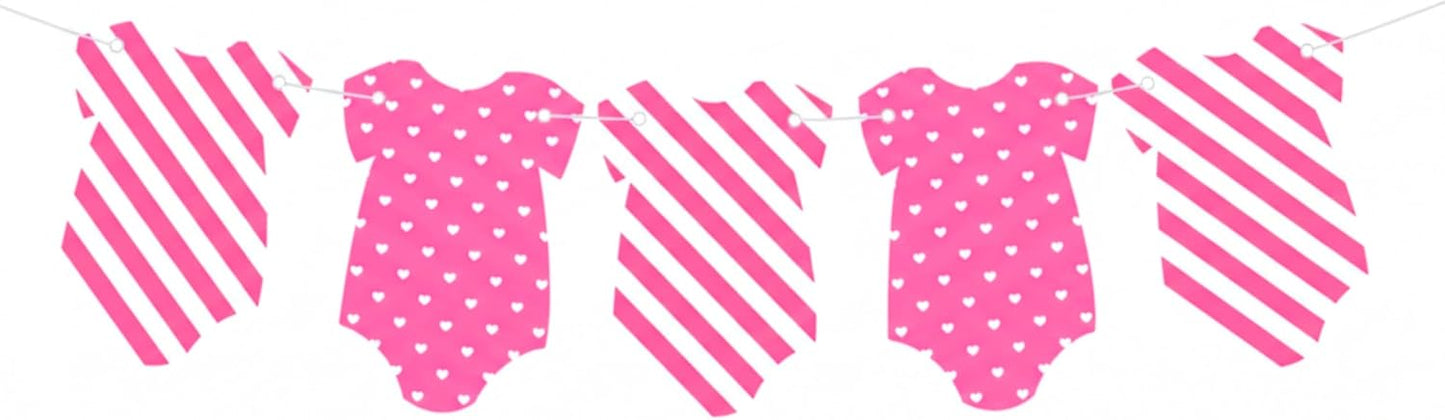 Pink Baby Dress Garland – Baby Shower & 1st Birthday Decoration Banner
