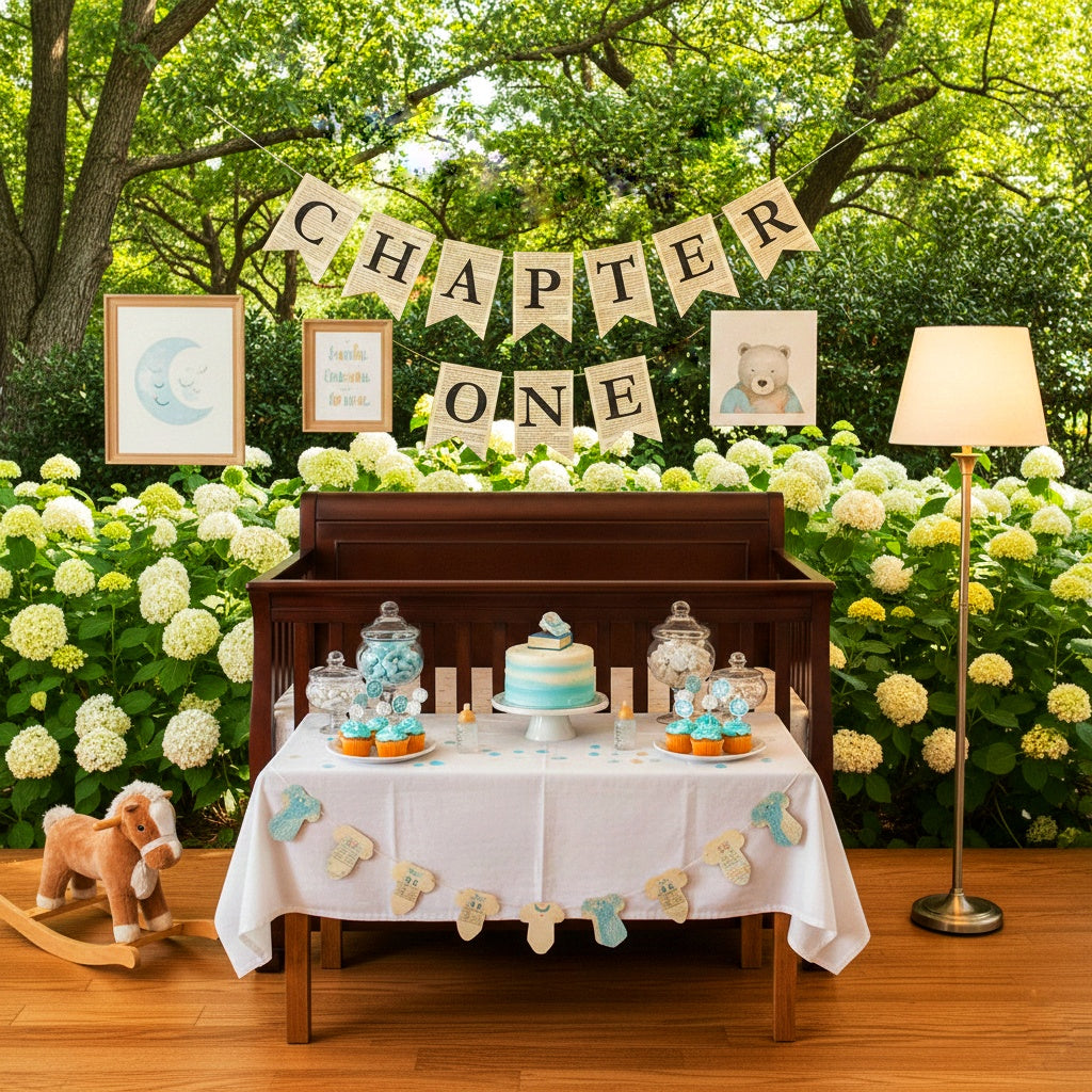Chapter One First Birthday Banner – Vintage Storybook Garland for Baby