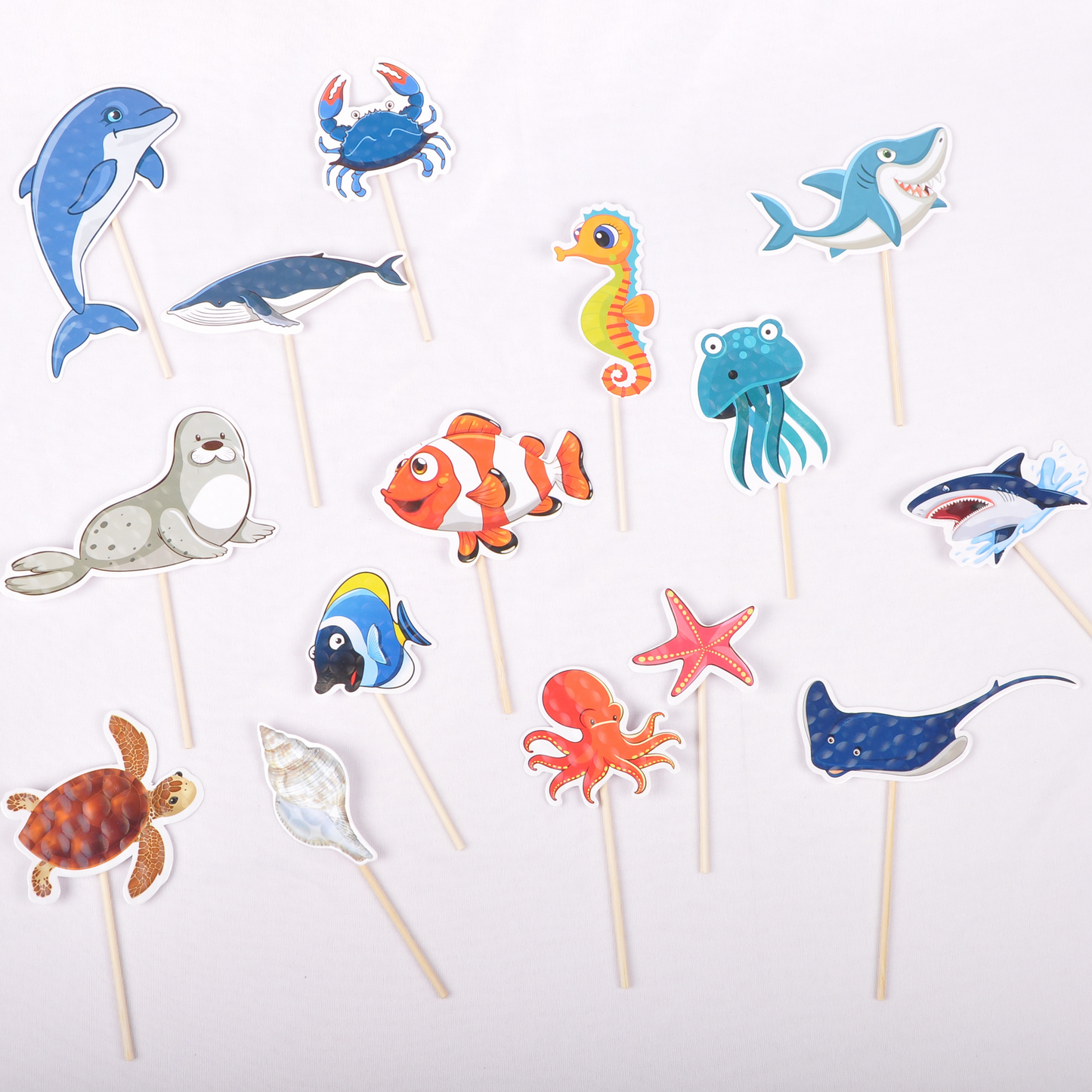 Ocean Animal Cupcake Toppers – 15 Pcs Under the Sea Party Picks