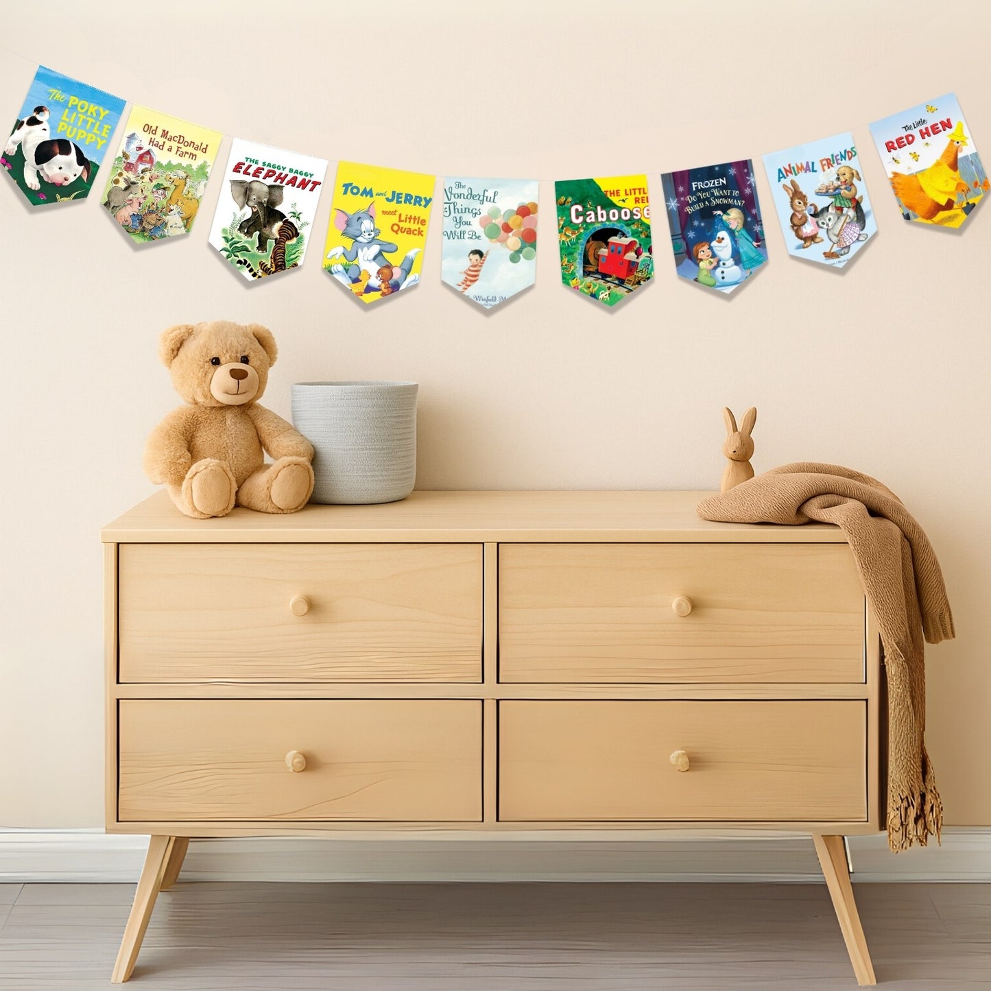 Kids Book Banner Garland – 7 Ft Storybook Pennant for Classroom & Party Decor