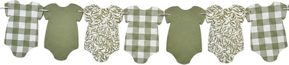 Sage Green Baby Onesie Garland – Gender Neutral Baby Shower Decoration Banner