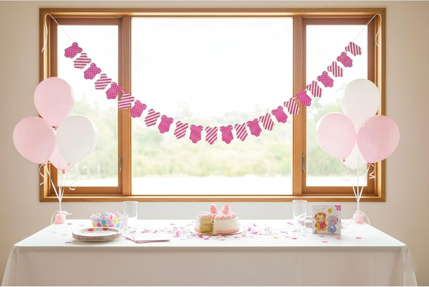 Pink Baby Dress Garland – Baby Shower & 1st Birthday Decoration Banner