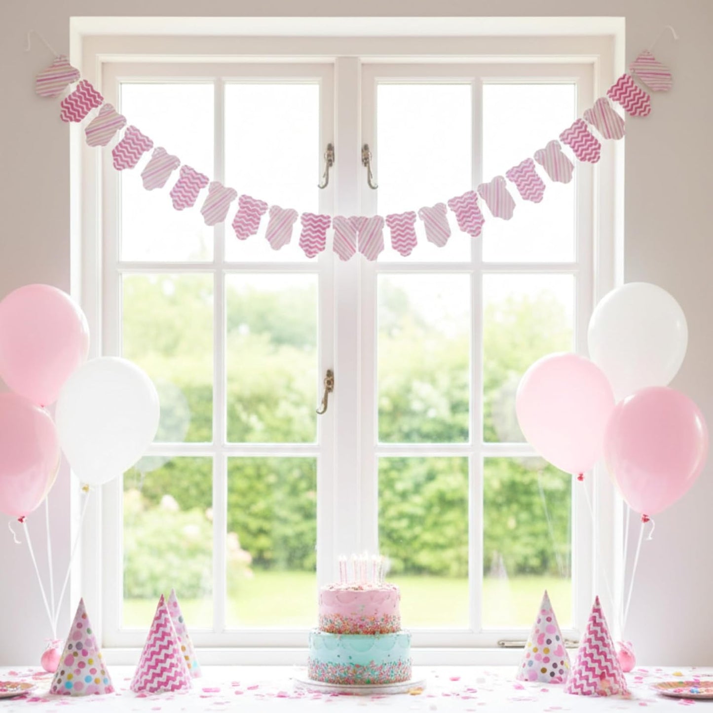 Pink Baby Dress Garland – Baby Shower & Baby Girl Birthday Decoration Banner