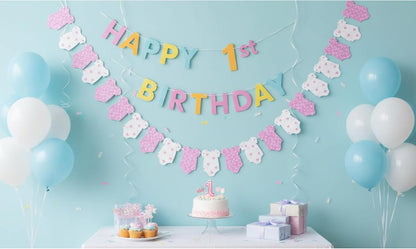 Pink Baby Girl Onesie Garland – Baby Shower & Birthday Decoration Banner