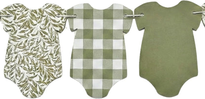 Sage Green Baby Onesie Garland – Gender Neutral Baby Shower Decoration Banner