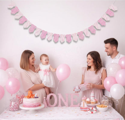 Pink Baby Dress Garland – Baby Shower & Baby Girl Birthday Decoration Banner