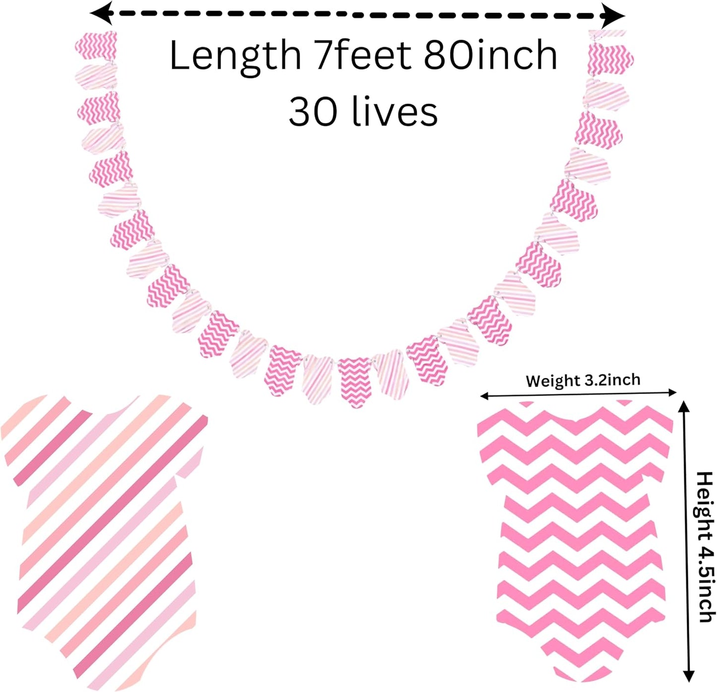 Pink Baby Dress Garland – Baby Shower & Baby Girl Birthday Decoration Banner
