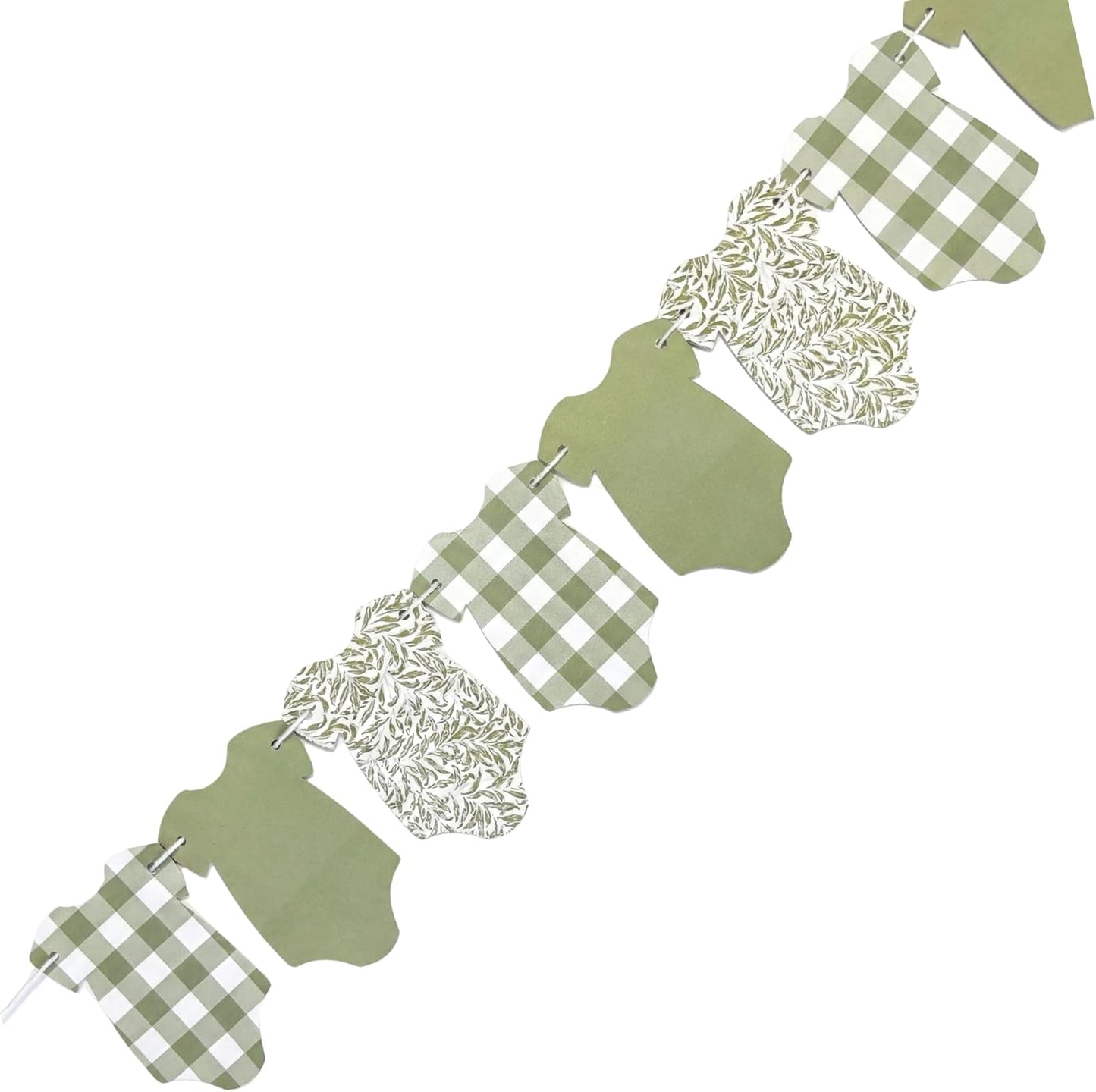Sage Green Baby Onesie Garland – Gender Neutral Baby Shower Decoration Banner