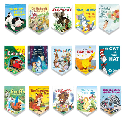Kids Book Banner Garland – 7 Ft Storybook Pennant for Classroom & Party Decor