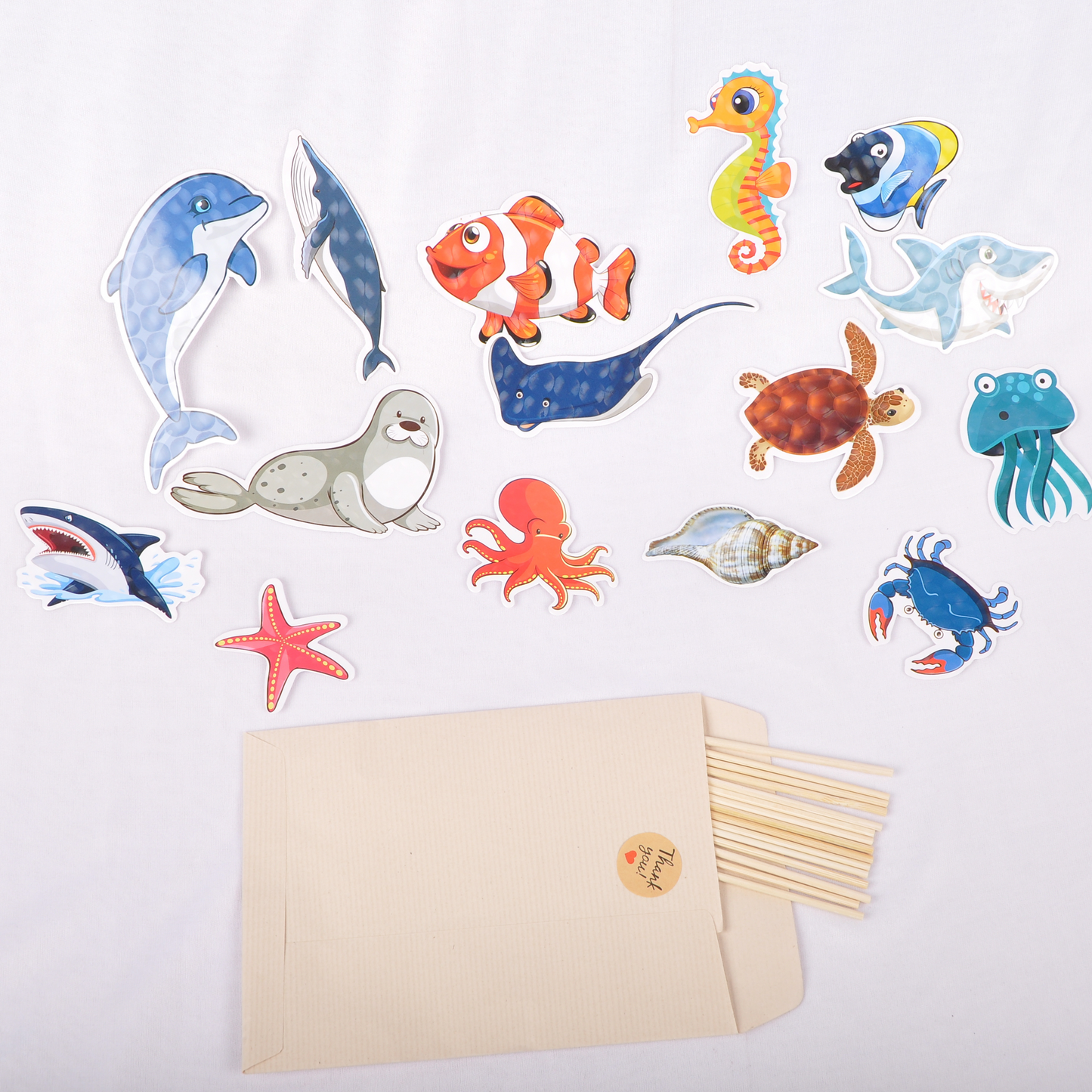 Ocean Animal Cupcake Toppers – 15 Pcs Under the Sea Party Picks