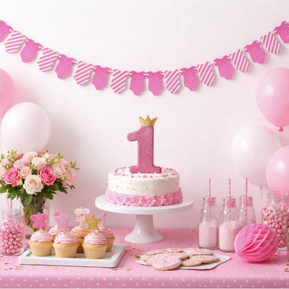 Pink Baby Dress Garland – Baby Shower & 1st Birthday Decoration Banner