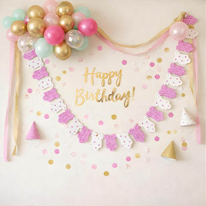 Pink Baby Girl Onesie Garland – Baby Shower & Birthday Decoration Banner