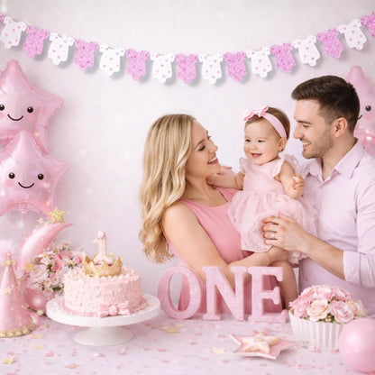 Pink Baby Girl Onesie Garland – Baby Shower & Birthday Decoration Banner