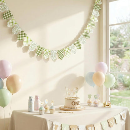 Green Baby Onesie Garland – Baby Shower & Welcome Baby Decoration Banner