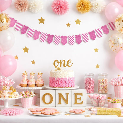 Pink Baby Dress Garland – Baby Shower & 1st Birthday Decoration Banner