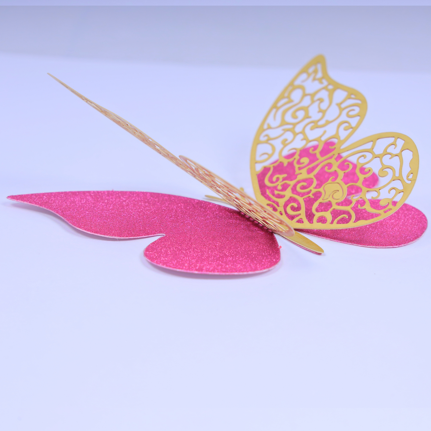 3D Butterfly Wall Decor – 12 Pcs Double-Layer Glitter Butterflies, 3 Sizes