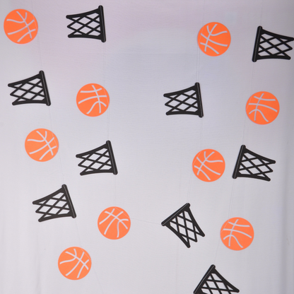 12 Ft Basketball Party Garland – Alternating Hoop & Ball Sports Theme Banner