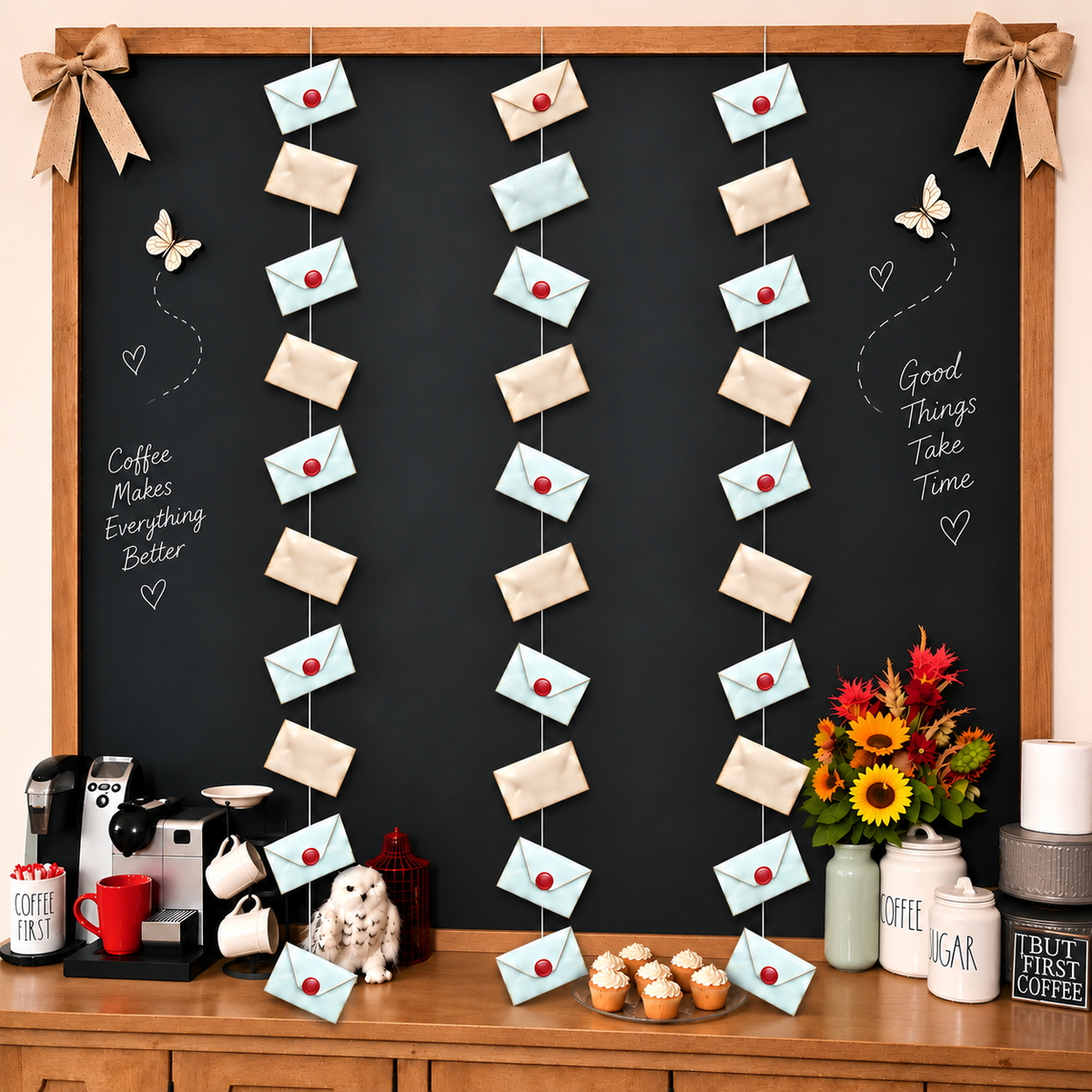 envelope garland banner length and size dimensions