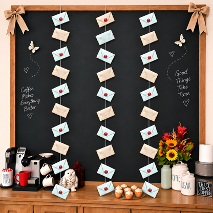 envelope garland banner length and size dimensions