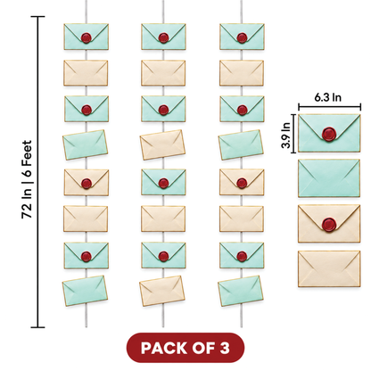 Letter Garland Banner – Hanging Envelope Decoration for Classroom, Office & Party Decor